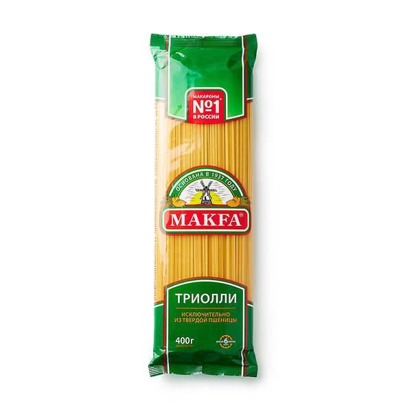 Макароны Вермишель Триолли длинная Оригинальная Makfa