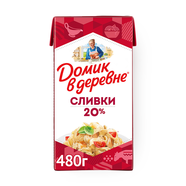 Сливки 20% «Домик в деревне» стерилизованные