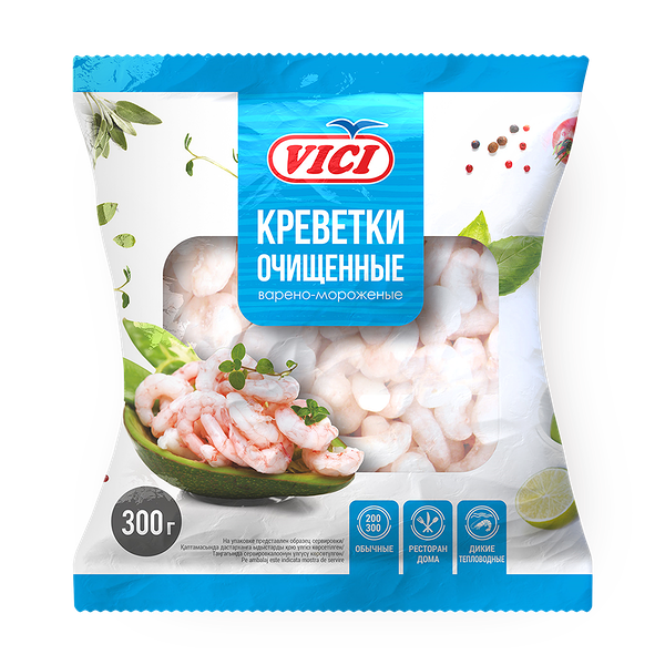 Креветки очищенные Vici замороженные