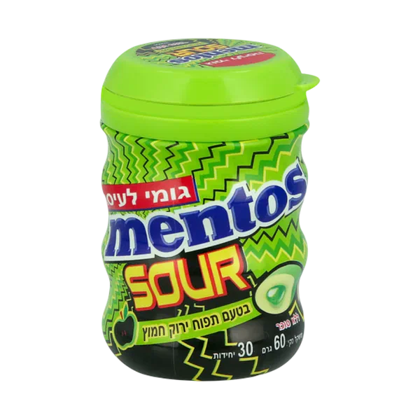 מסטיק חמוץ מנטוס ללא סוכר בטעם תפוח ירוק
