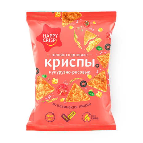 Крипсы рисовые-цельнозерновые Happy Crisp итальянская пицца