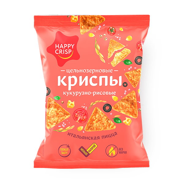 Крипсы рисовые-цельнозерновые Happy Crisp итальянская пицца