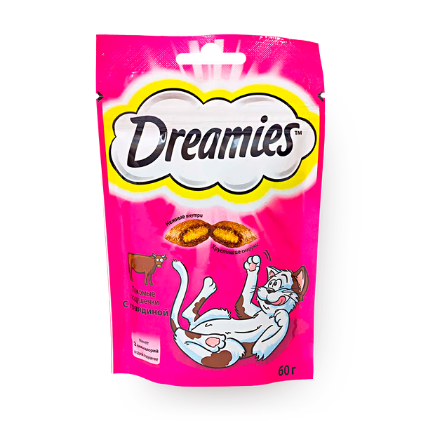 Лакомство для кошек Dreamies подушечки с говядиной