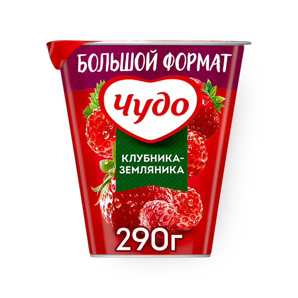 Йогурт вязкий живой «Чудо» клубника-земляника 2%