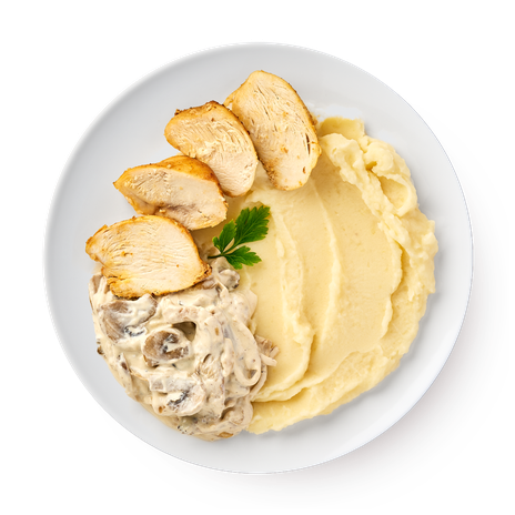 Курица По-строгановски с пюре «Сегодня»
