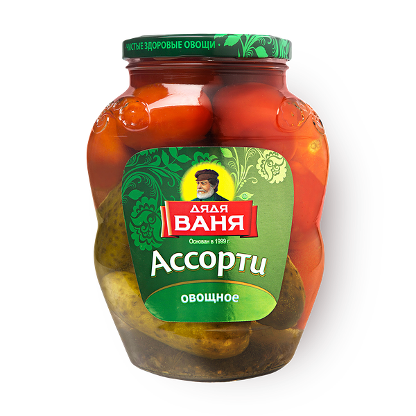 Ассорти овощное «Дядя Ваня» томаты и огурцы маринованное