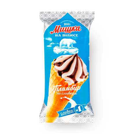 Мороженое «Мишка на полюсе» в рожке