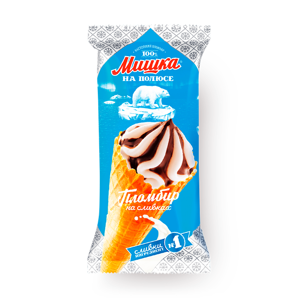 Мороженое «Мишка на полюсе» в рожке
