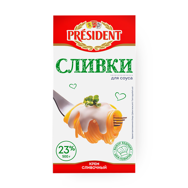 Крем сливочный Cливки для соуса President 23%