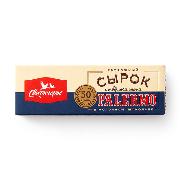 Сырок глазированный «Свитлогорье» с твёрдым сыром Palermo в молочном шоколаде 23%