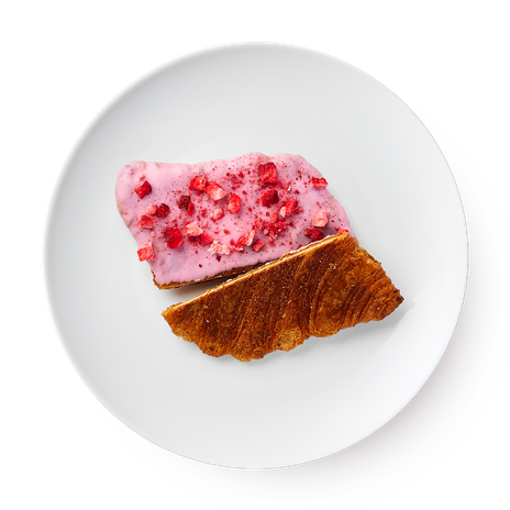 Круассан плоский с глазурью и клубникой «Из Лавки»