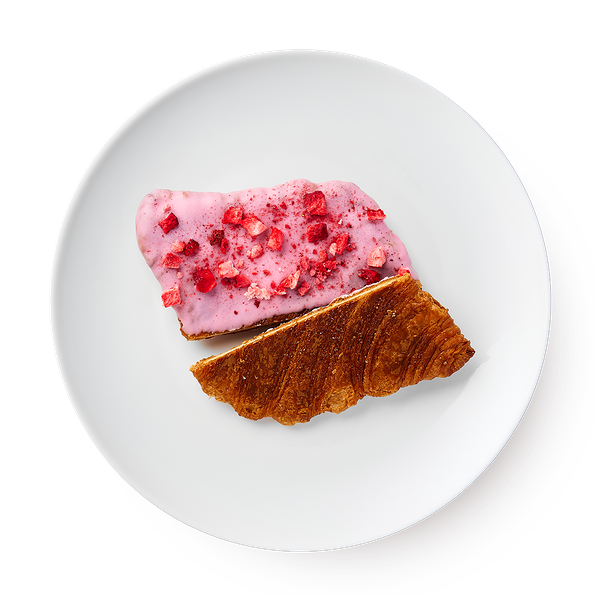 Круассан плоский с глазурью и клубникой «Из Лавки»