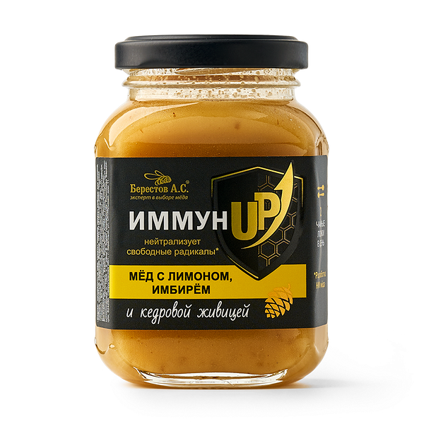 Мёд «Берестов А.С.» с лимоном и кедровой живицей