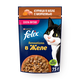 Влажный корм для кошек Felix Sensations курица в желе с морковью