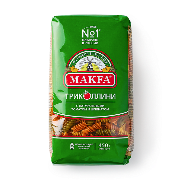 Макароны Триколлини Makfa с томатом и шпинатом