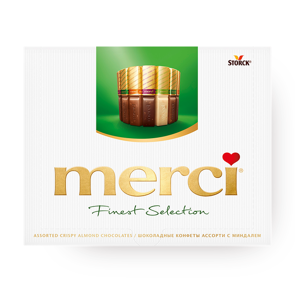 Конфеты шоколадные Merci ассорти с миндалём