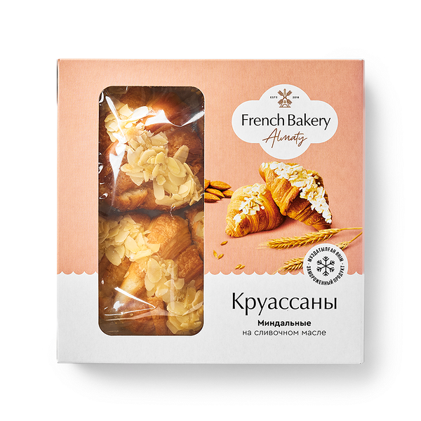 Круассаны Миндальные French Bakery Almaty на сливочном масле замороженные