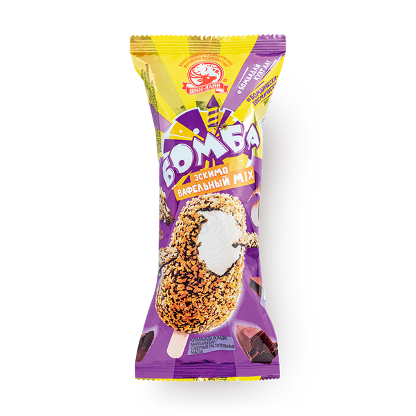 Мороженое «Бомба» с вафельной крошкой вафельный mix эскимо