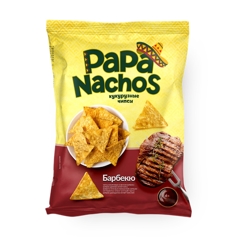 Чипсы Papa Nachos со вкусом барбекю