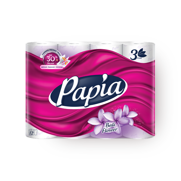 Туалетная бумага Papia Bali Flower 3 слоя