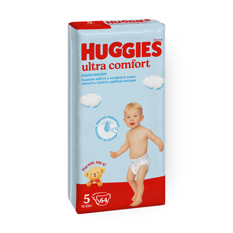 Подгузники Huggies Ultra Comfort для мальчиков 5 размер 12-22 кг