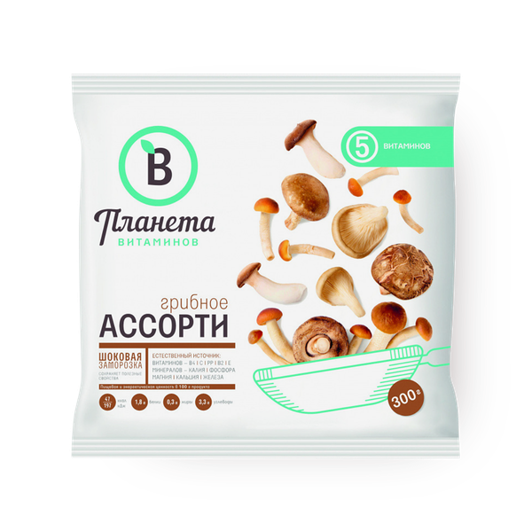 Грибное ассорти «Планета витаминов» замороженное