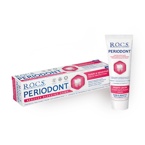 Зубная паста R.O.C.S. Periodont защита дёсен и чувствительных зубов