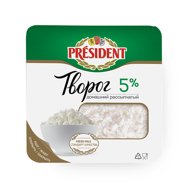 Творог 5% President
