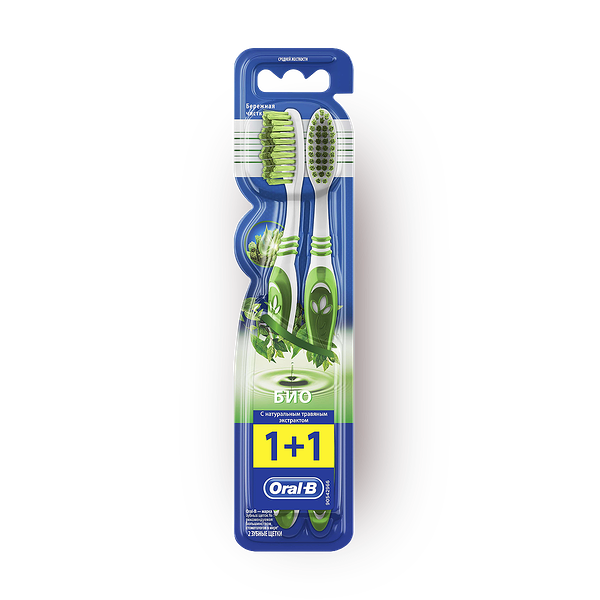 Зубная щётка Oral-B Био средней жёсткости 1+1