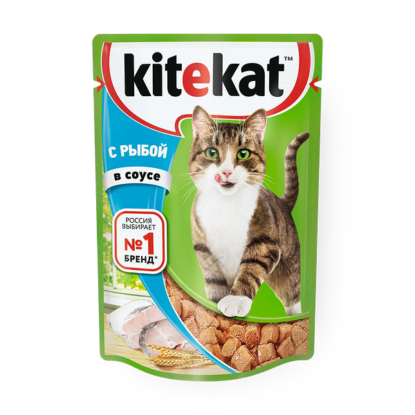 Влажный корм для взрослых кошек Kitekat лосось в соусе