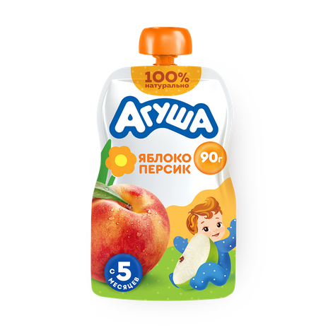Фруктовое пюре «Агуша» яблоко-персик