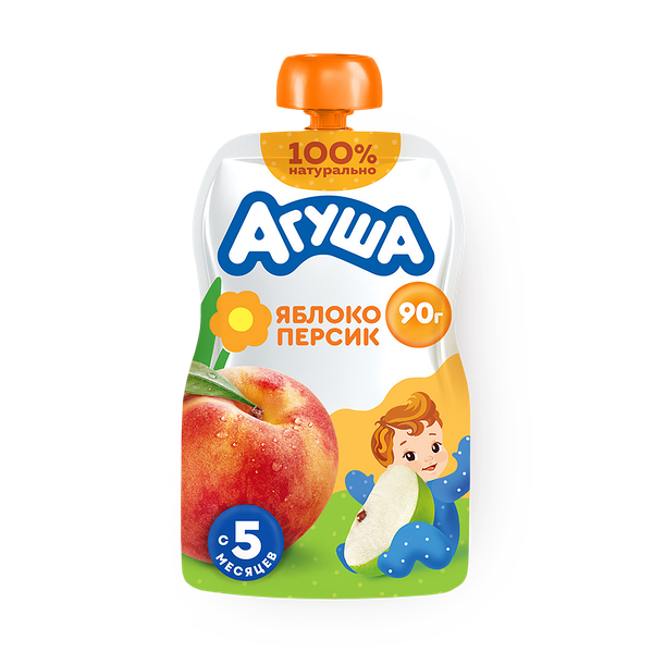 Фруктовое пюре «Агуша» яблоко-персик