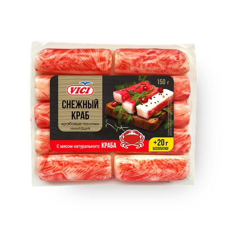 Крабовые палочки Vici с мясом натурального краба охлаждённые