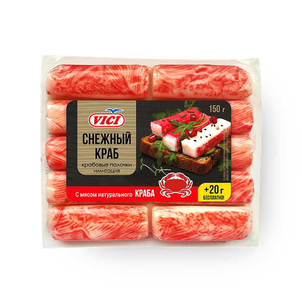 Крабовые палочки Vici с мясом натурального краба охлаждённые