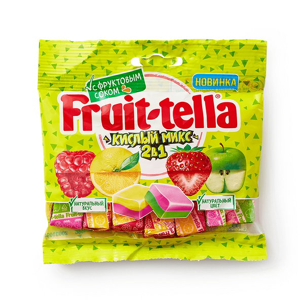 Конфеты жевательные Fruit-tella Кислый микс 2 в 1