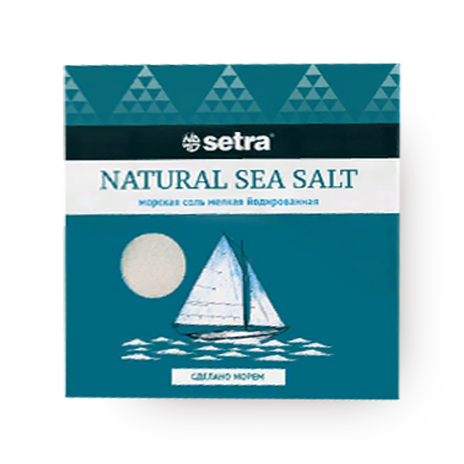 Соль морская йодированная Setra мелкая