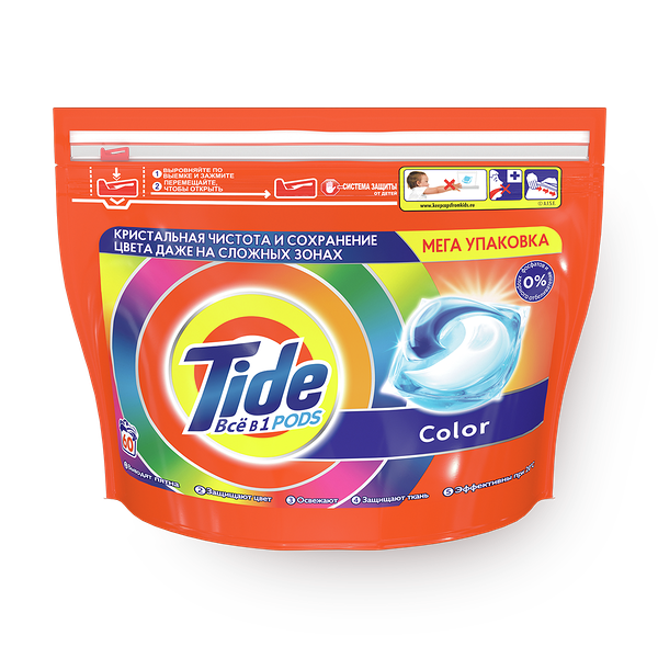 Капсулы для стирки Tide Pods Всё в 1 Color