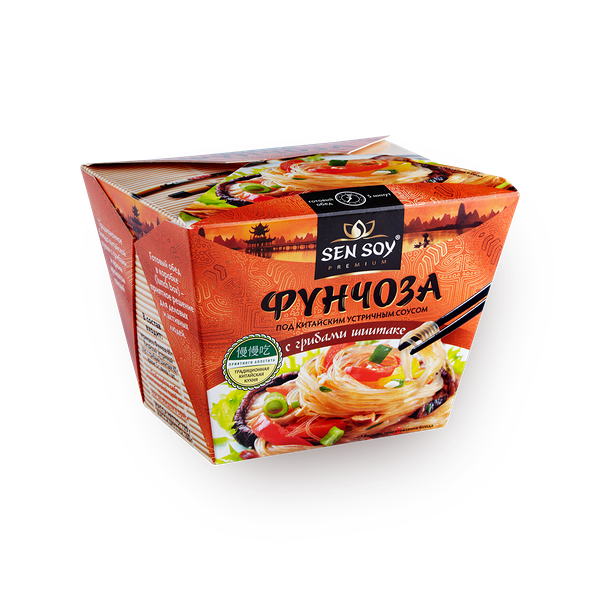 Фунчоза Sen Soy с грибами шиитаке под китайским устричным соусом