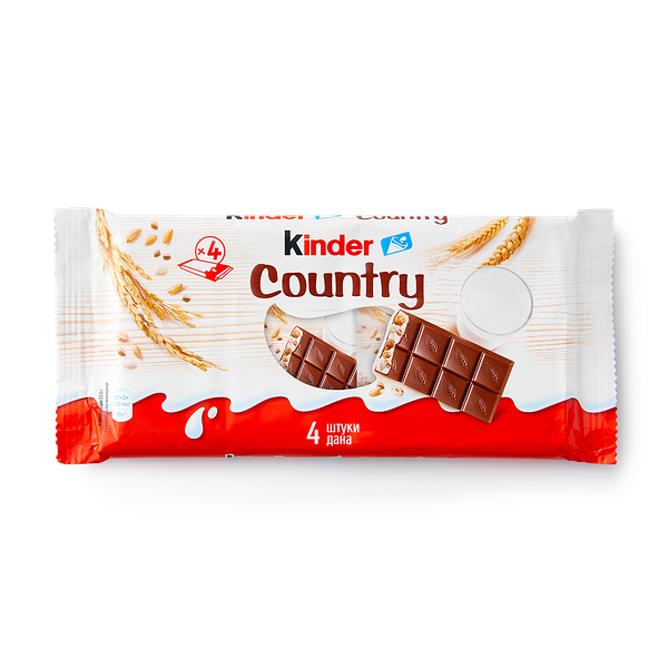 Шоколад Kinder Country с молочно-злаковой начинкой
