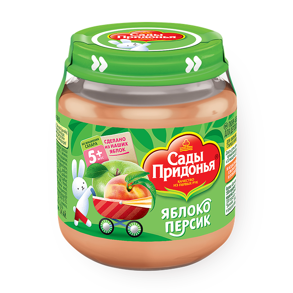 Пюре «Сады Придонья» яблоко-персик с 5 месяцев