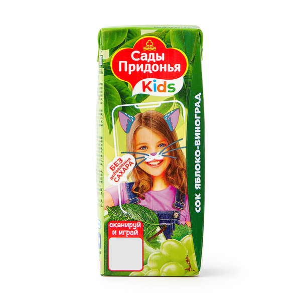 Сок «Сады Придонья» яблоко-виноград с 6 месяцев без добавления сахара
