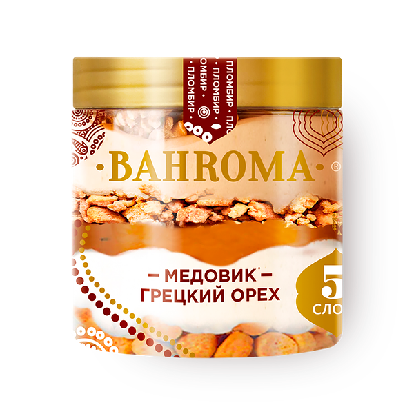 Мороженое пломбир Bahroma Медовик с грецким орехом