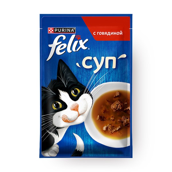 Влажный корм для кошек Felix Суп с говядиной