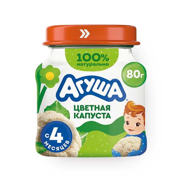 Пюре «Агуша» цветная капуста с 4 месяцев