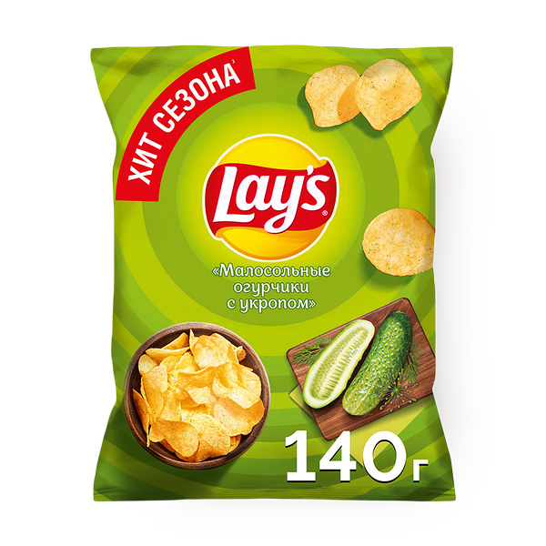 Чипсы Lay's Малосольные огурчики с укропом
