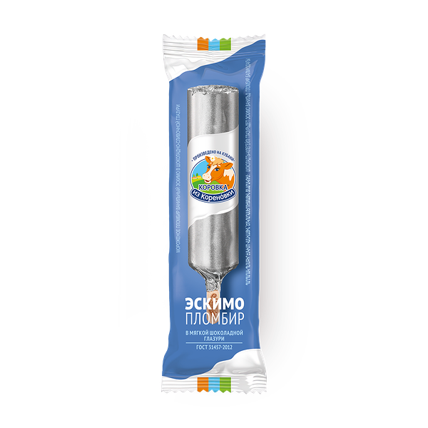 Мороженое пломбир «Коровка из Кореновки» в шоколадной глазури