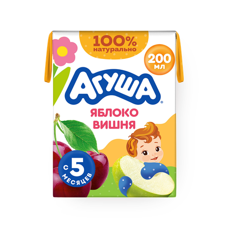 Сок «Агуша» яблоко-вишня с 5 месяцев осветлённый