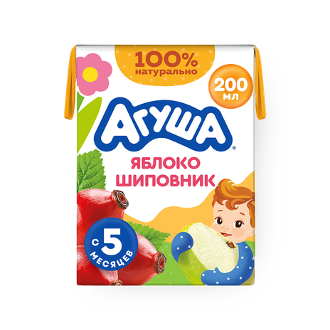 Сок «Агуша» яблоко-шиповник с 5 месяцев осветлённый