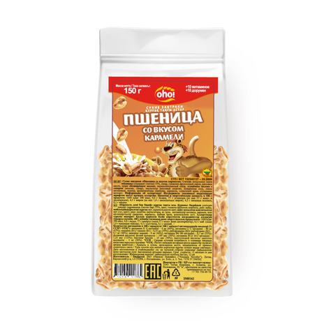 Сухой завтрак Oho пшеница с карамелью