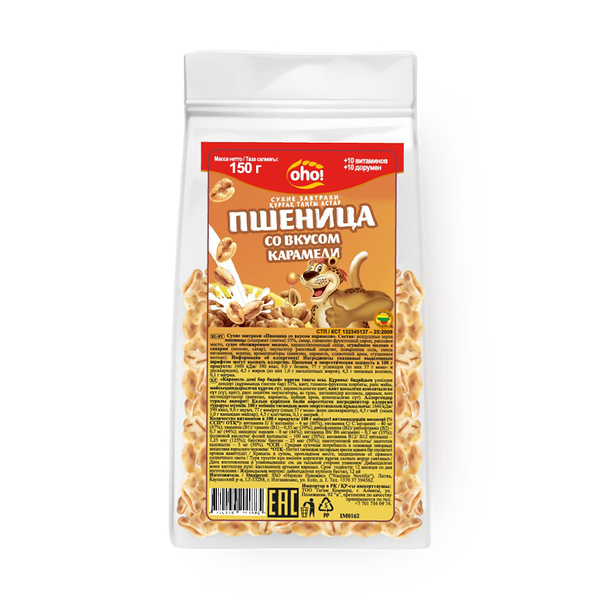 Сухой завтрак Oho пшеница с карамелью
